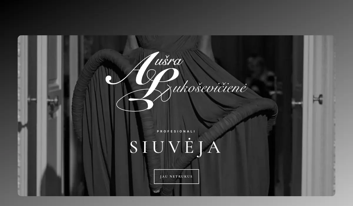 Homepage of the Aušra Lukoševičienė website, designed by FUZZ UK