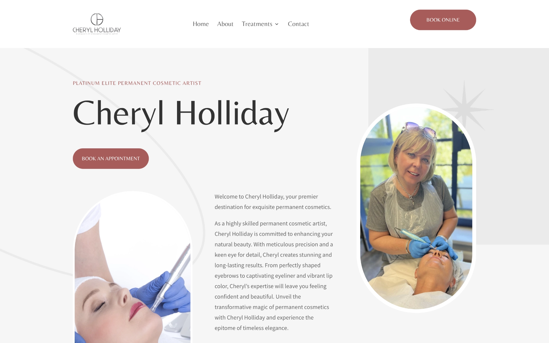 Cheryl Holliday Permanent Cosmetics Website Design