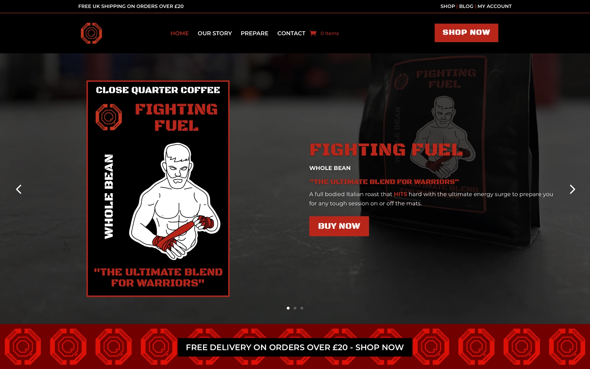 Close Quarter Coffee Website Design