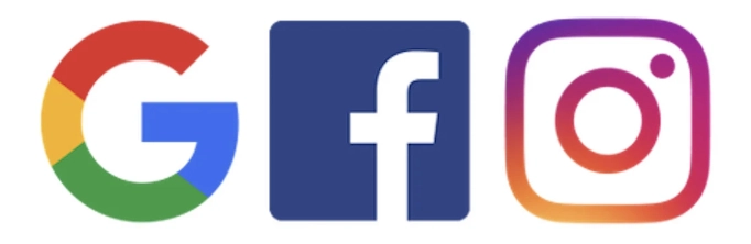 Google Facebook & Instagram logos