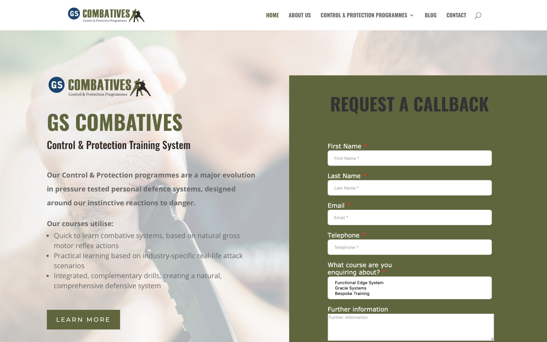 GS Combatives Website Design