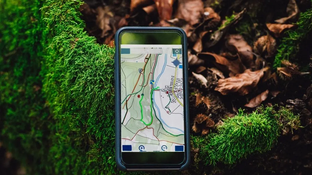 Smartphone showing a local map